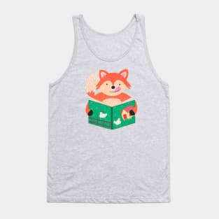 Animals with books part 1 - Fox reading a recipe book Tank Top